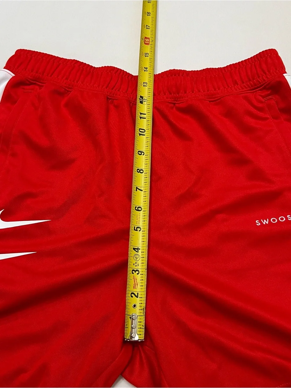 Nike Sportswear Double Swoosh Shorts Sz M NWT Red/White Standard Fit Above Knee
